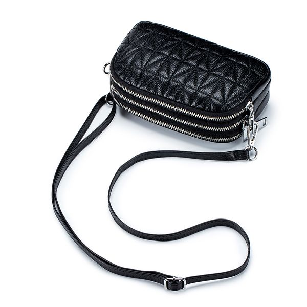 Trendy Little Leather Bag - Black Quilted