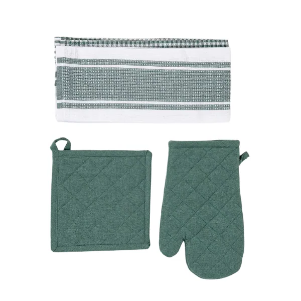 Green, Baking Kitchen Gloves Set