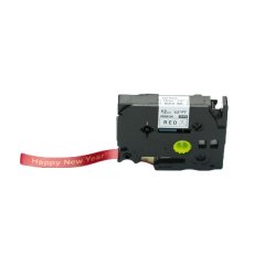 PUTY Compatible Brother Ribbon TZ-R434 Gold on Red 12mm Tape