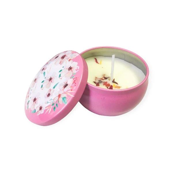 Elegant Red Floral Scented Candle