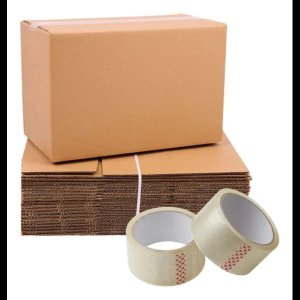 Divine Trading -Stock 3 Boxes (Pack of 25 Boxes) &amp; Packing Tape (pack of 2)