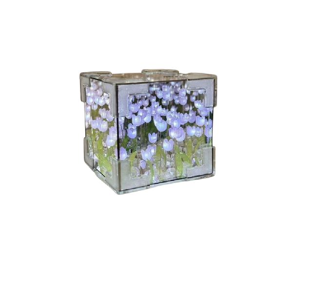 2-in-1 mirror Tulip Flower Cube Night Light