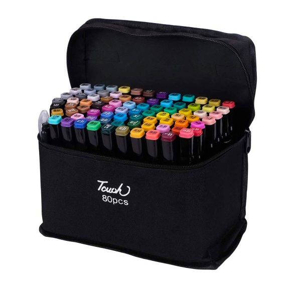 Double Head Alcohol Oil Color Art Marker Set - 80 piece