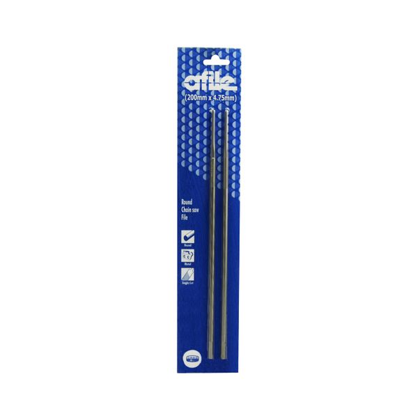 Afile - Chainsaw File - Round - 200mm X 4.75mm - 2/card - 2 Pack