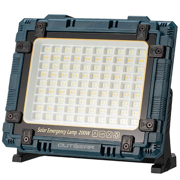 OutGear LED Flood Light Removable Solar Panel, USB-C, 200W