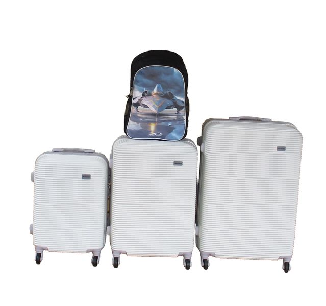 White 3-Piece Hardshell Luggage Set with Spinner Wheels