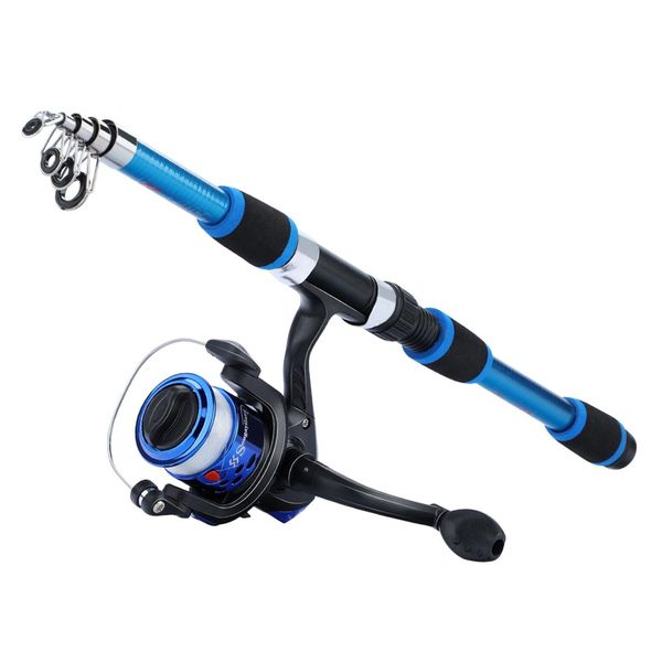Camping Portable Carbon Fibre Telescopic 1.8m Fishing Rod with Reel (1.8m)