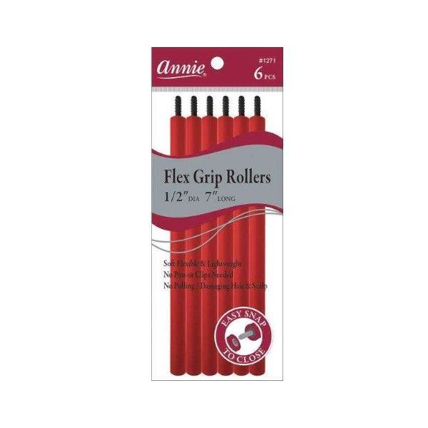 Annie - 6 Piece Flex Grip Rollers Red x 3