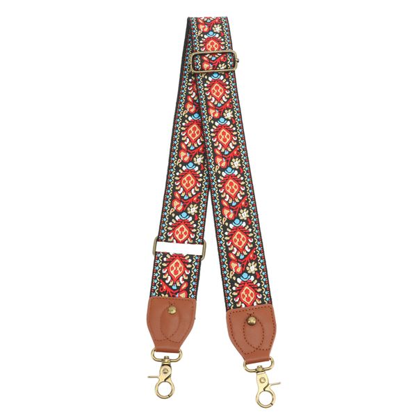 Red Ethnic Pattern Polyester Camera Strap