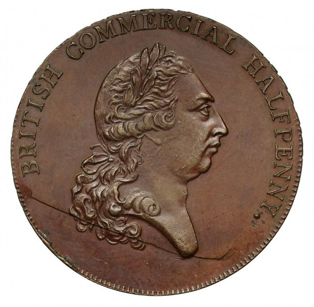 1797 Great Britain Copper Penny Year 1797 George III Old RARE Coin