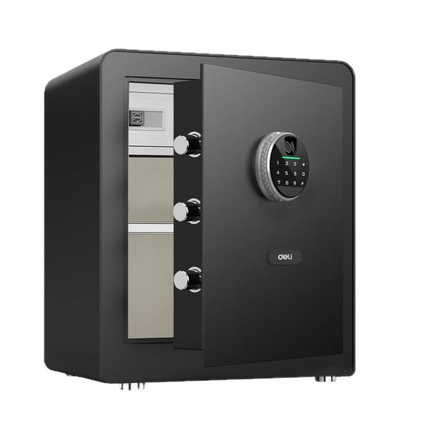 Deli Biometric Digital Fingerprint Safe Box H450×W380×D320mm Black