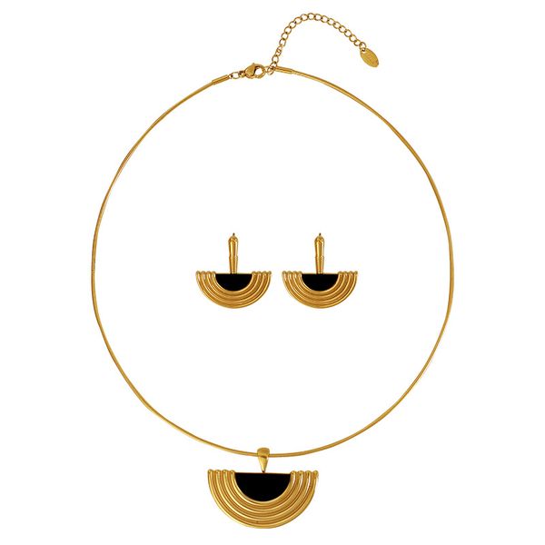 ZELTRYN New European and American French Style Earring and Necklace Set