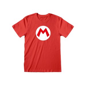 Officially Licensed Nintendo Super Mario T-Shirt - Mario Badge