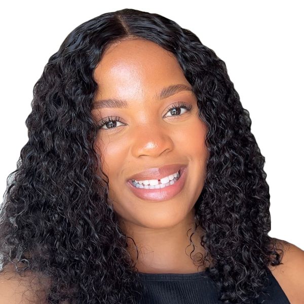 Virgin Human Hair - Glueless Waterwave Full Frontal Bob Wig 14inch