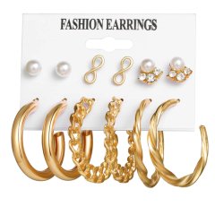 Earrings Korean Geometric Gold Metal Stud Earrings