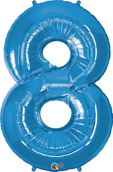 34inch Foil Balloon Number 8 Sapphire Blue