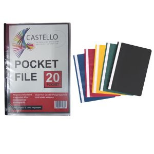 Castello 20-Pocket Files (2-Pack) + 5 Assorted Colour Quotation Files