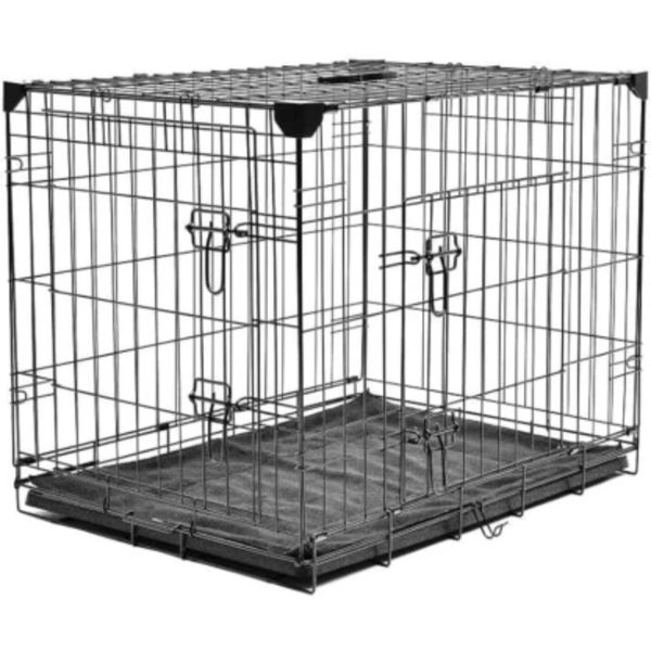 Optipet Wire Dog Crate Cage with Soft Bed for Adult Dogs - Medium