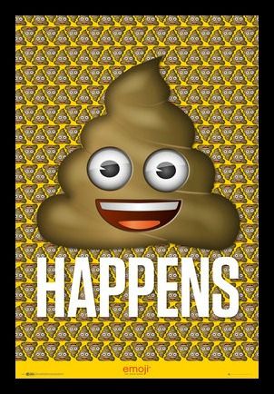 Emoji Poo Poster with Black Frame