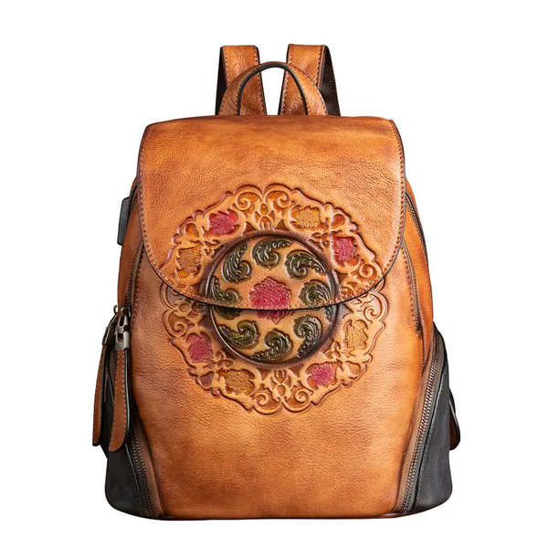 Royalty Collections - Westal Rozy Vintage Genuine Leather Backpack