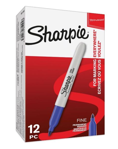 Sharpie Fine Permanent Marker - Blue (Box of 12)