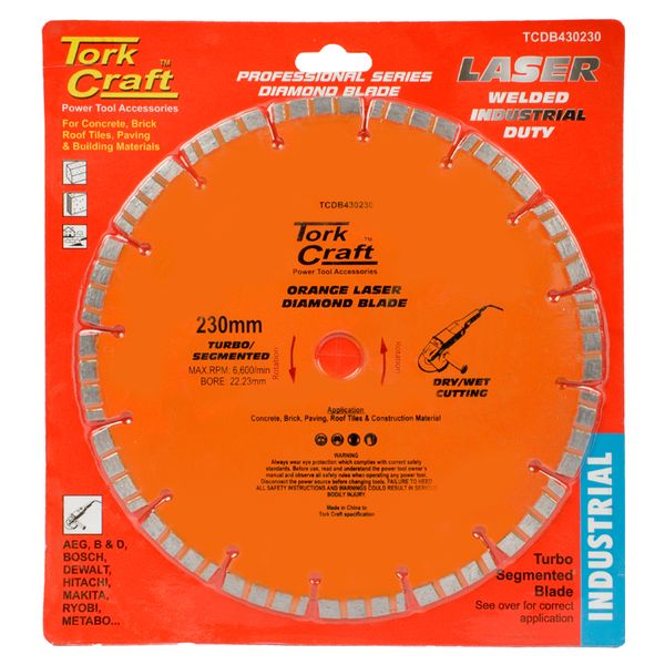 Tork Craft - Diamond Blade 230mm x 22.22 Turbo Laser - 2 Pack