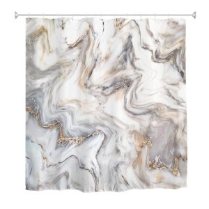 Shower Curtain Modern Custom Design - Marble Grain