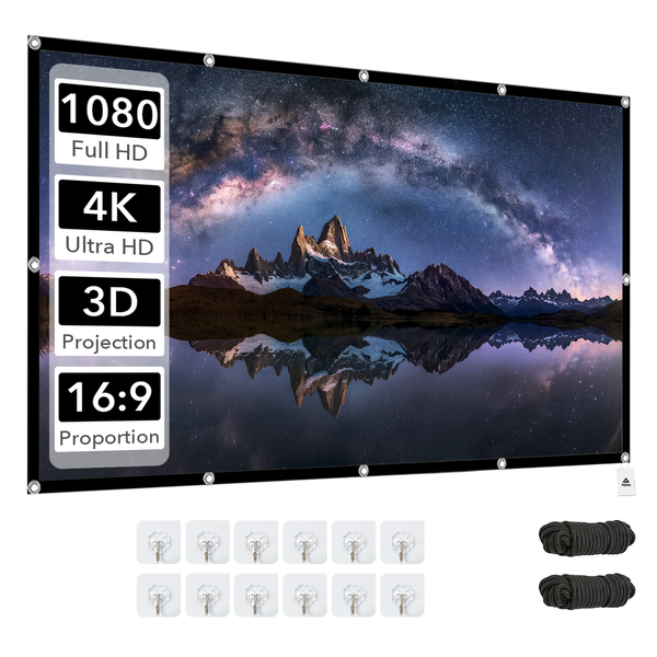Topika - Peojector Screen 120 Inch, Projector Screen Portable, Foldable
