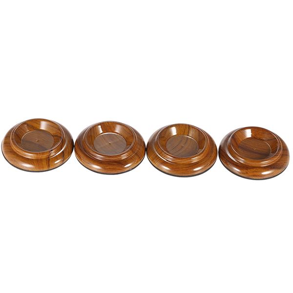 4 Pieces Acrylic Piano Caster Cups, Rose Wood Pattern, Anti-slip