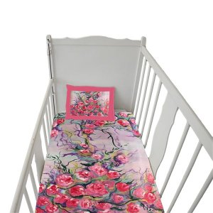 Pink Floral Cot Duvet Set