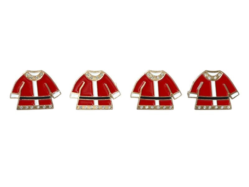 Santa Jacket Napkin Ring - Zinc, Classic Christmas Table Decoration