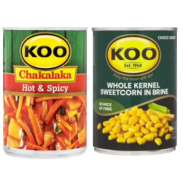 Koo Chakalaka Hot &amp; Spicy + Koo Whole Kernel Sweetcorn