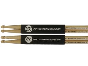 BK 5A American Hickory Wood Tip Drum Sticks - 2 Pairs
