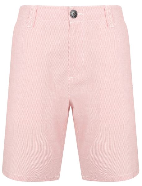 Tokyo Laundry - Mens Mula Cotton Herringbone Stripe Chino Shorts in Washed Red [Parallel Import]