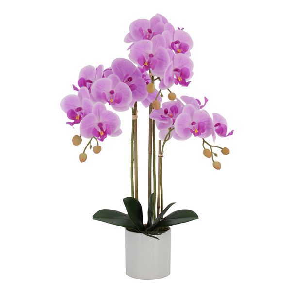 HouzeComfort Artificial Pink Orchid Plant 60cm with Pot for Home or Office