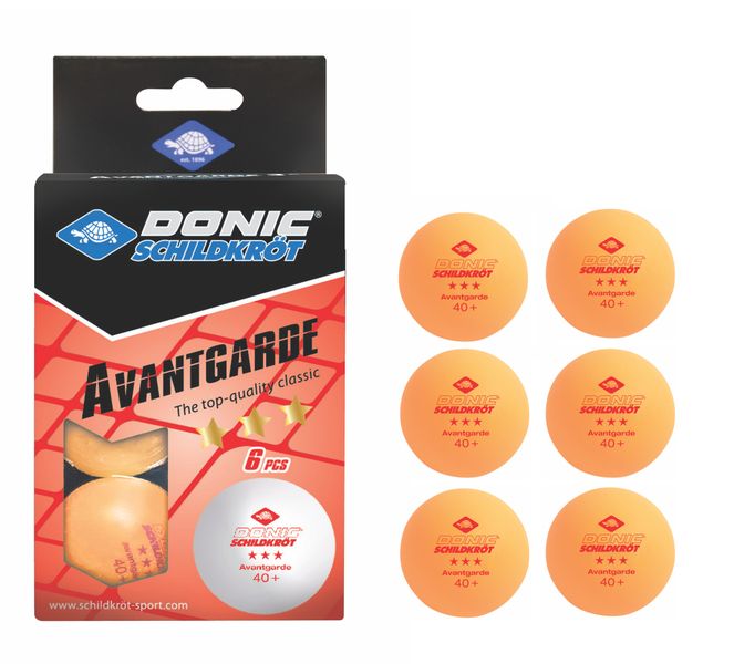 Donic-Schildkröt Table Tennis Balls Avantgarde 3-Star Orange - 6 Pieces