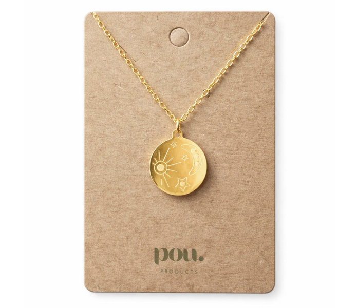 POU Celestial Stainless Steel Necklace - Sun, Moon And The Stars