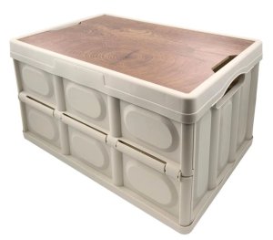 Collapsible Storage Crate with Lid and Handle White