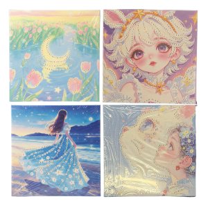 4pcs Girl 20cm Pearl Painting Bundle