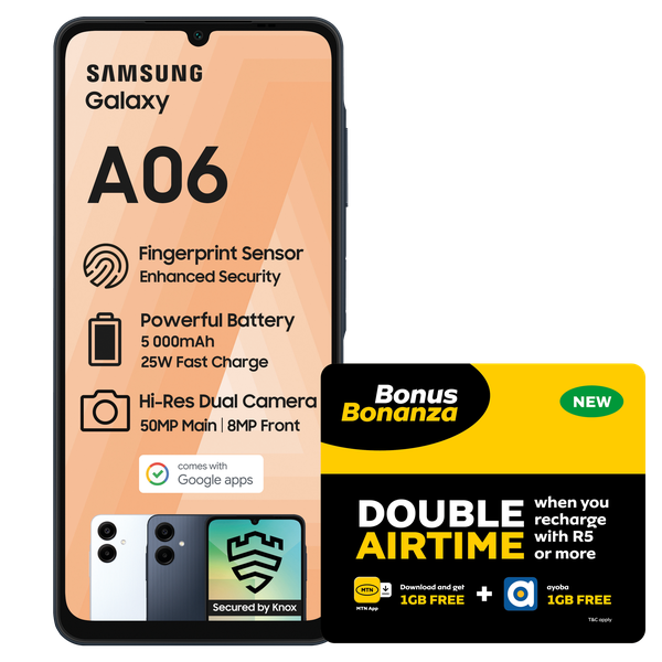 Samsung Galaxy A06 64GB Dual Sim - Light Blue + MTN SIM KIT &amp; LTE Device Promotion