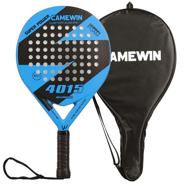 Carbon Fibre Padel Racket / Bat - Marble Design &amp; Padded Carry Bag