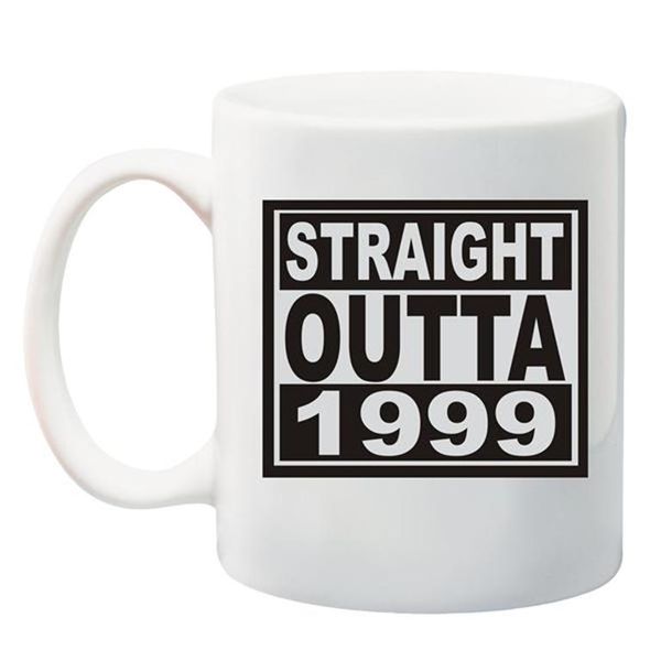 Qtees Africa Straight Outta 1999 Printed Mug - White