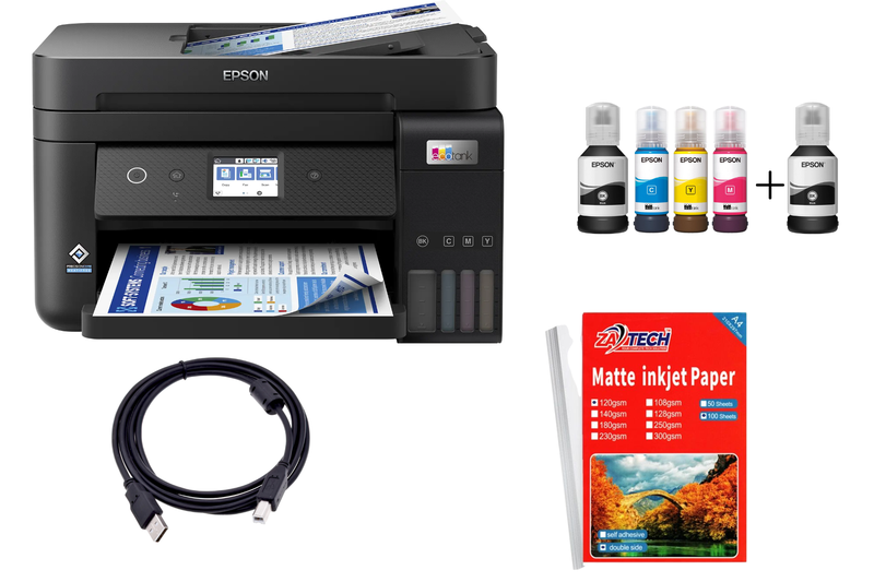 Epson EcoTank L6290 Multifunction printer + Photo paper + Cable