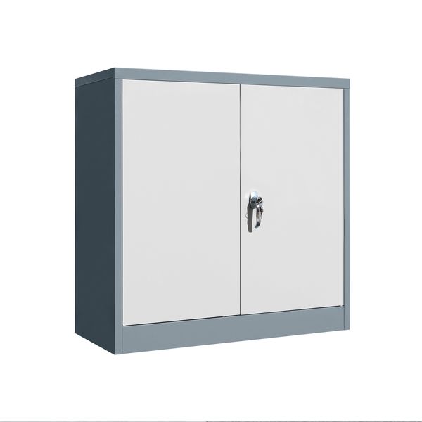 Steel Storage Cabinet - 900 x 900 x 400mm - Grey &amp; White