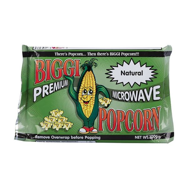 Bulk Pack x 14 Microwave Biggi Popcorn Natural 100g - Movies, Snacks, Party