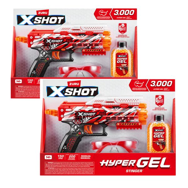 Zuru XShot Hyper Gel Stinger bundle with 3000 Gel Pellets each - 2 Pack
