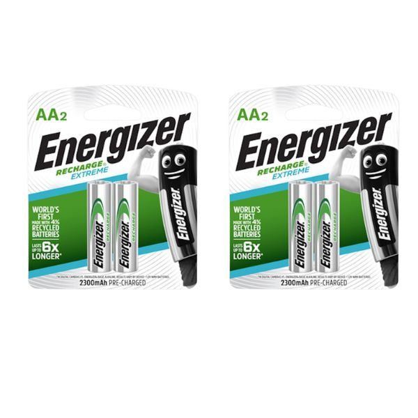 Energizer Recharge AA 2300mAh Batteries (2 x 2 Packs)