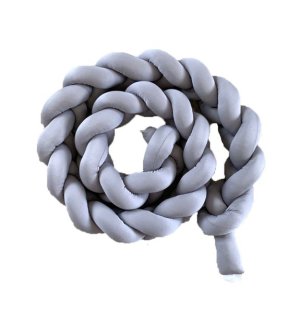 Braided Cot Bumper - 3m Grey
