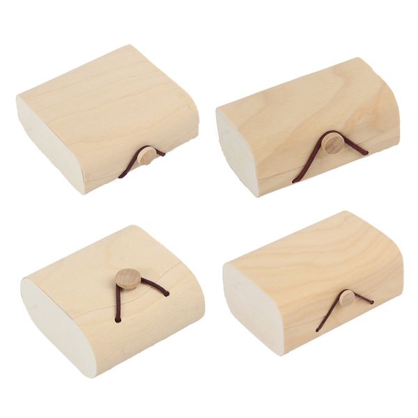 Craft Decor Wooden Portable Mini Jewellery Storage Containers - Set of 4