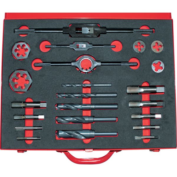 Sherwood Bspf 22 Pce Hss Threading Set In Case